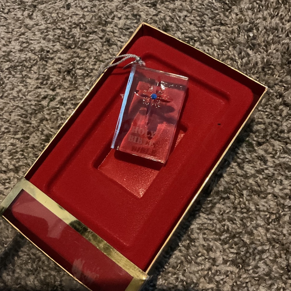 Lenox Crystal Holy Bible Christmas Ornament